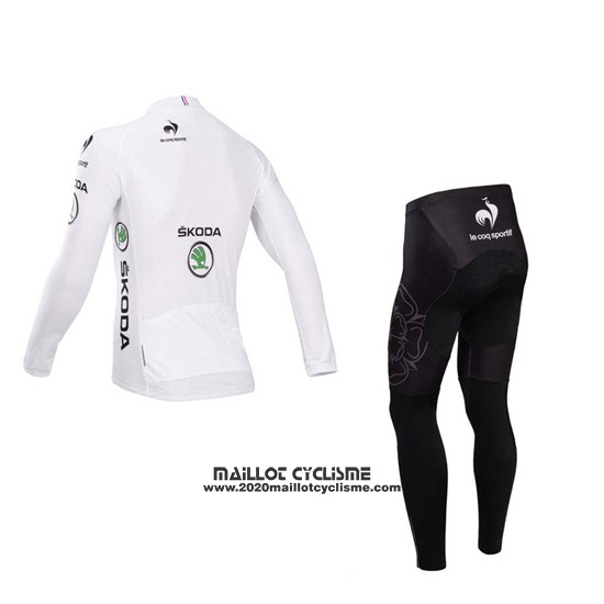 2014 Maillot Ciclismo Tour de France Blanc Manches Longues et Cuissard